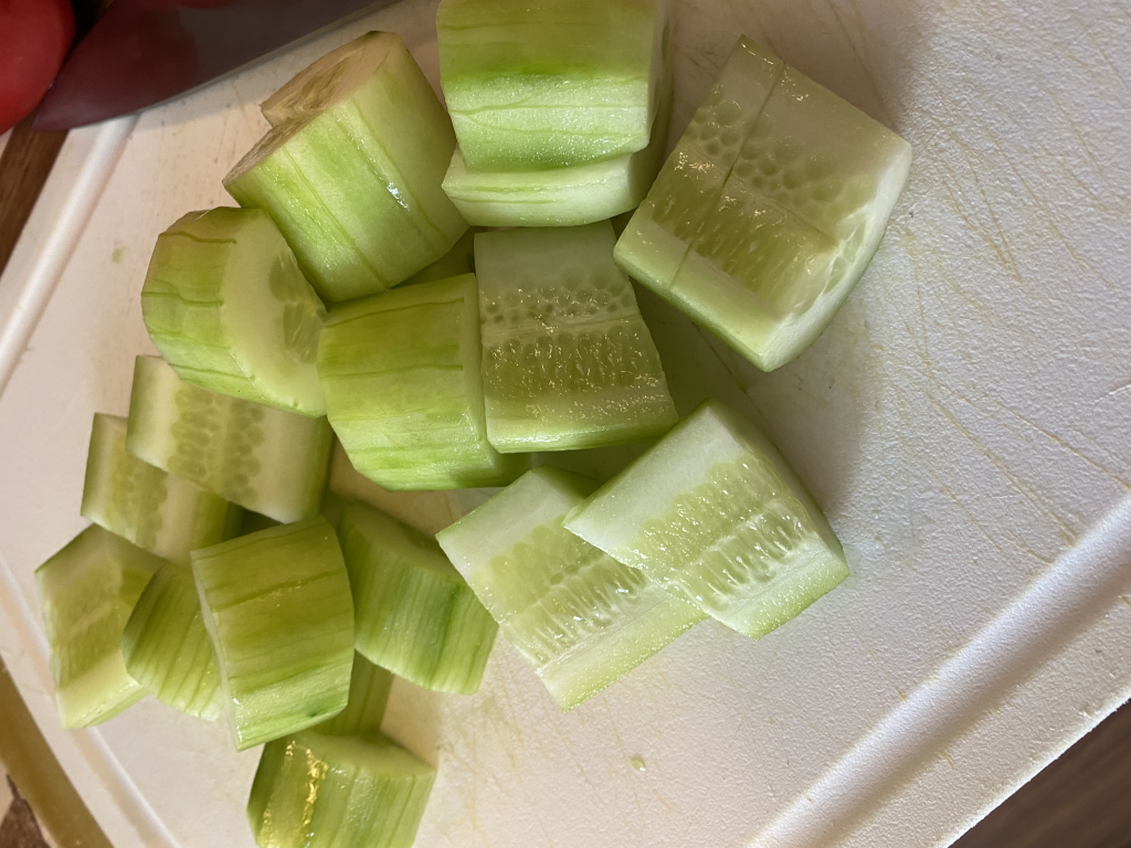 Chopped Cucumber.